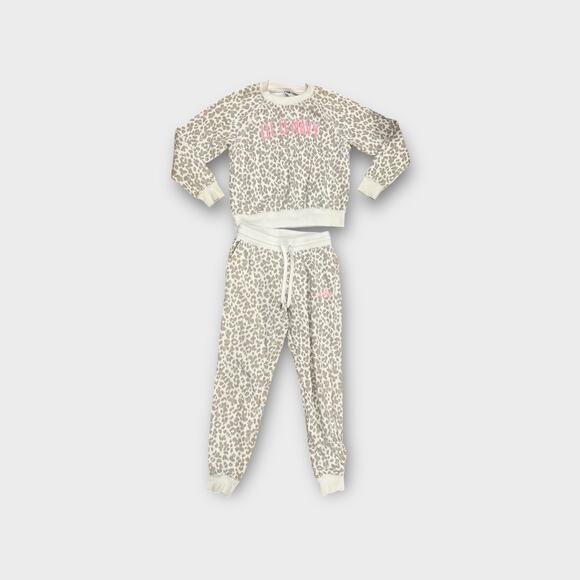 Girls Old Navy Loungewear Cheetah Print 2pc Sweatsuit Size 9 - Picture 3 of 11